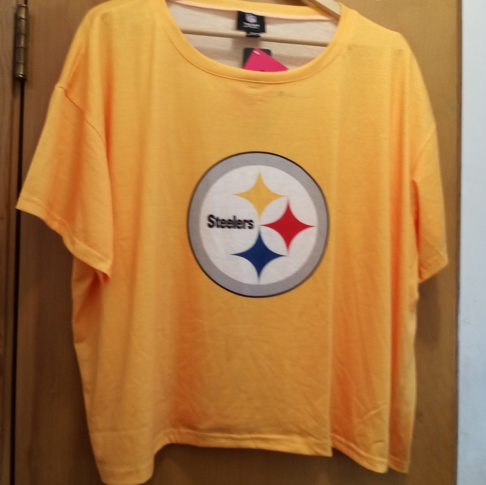 FOCO NFL Pittsburgh Steelers Yellow Crop Top T-shirt 2XL NWT